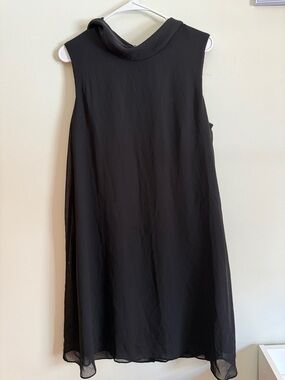 connected apparel Black Sleeveless A-Line Dress